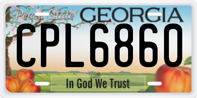 GA license plate CPL6860