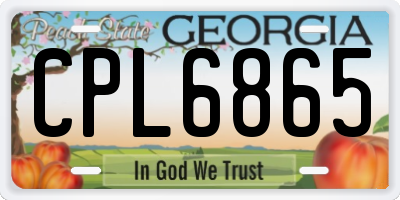 GA license plate CPL6865