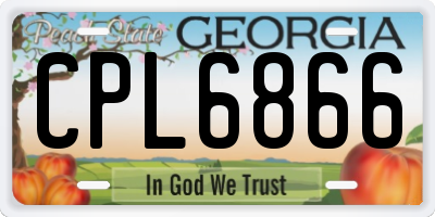 GA license plate CPL6866