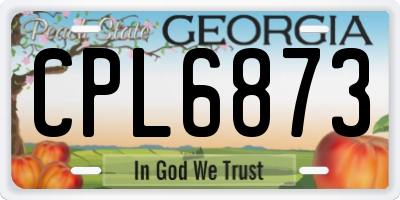 GA license plate CPL6873