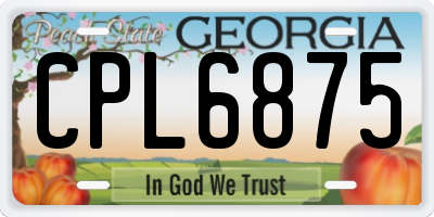 GA license plate CPL6875