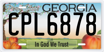 GA license plate CPL6878
