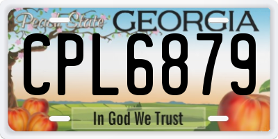 GA license plate CPL6879