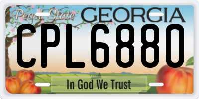 GA license plate CPL6880