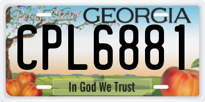 GA license plate CPL6881