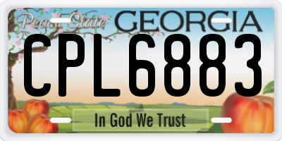 GA license plate CPL6883