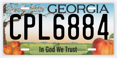 GA license plate CPL6884