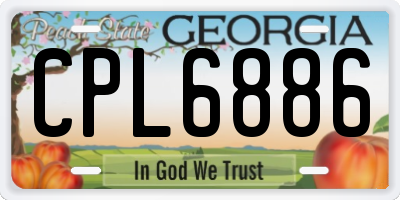 GA license plate CPL6886