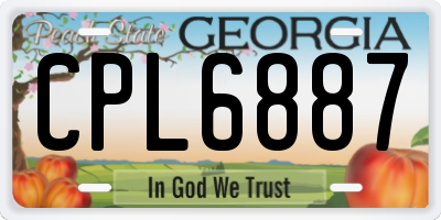 GA license plate CPL6887
