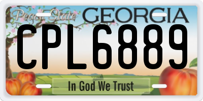 GA license plate CPL6889