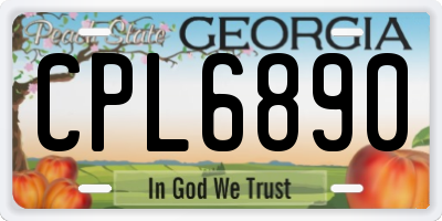 GA license plate CPL6890