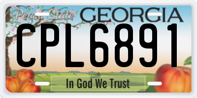 GA license plate CPL6891