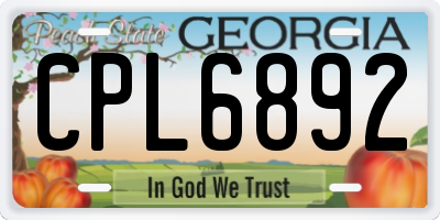 GA license plate CPL6892