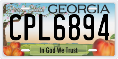 GA license plate CPL6894