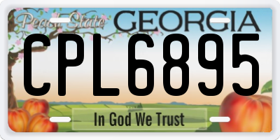 GA license plate CPL6895