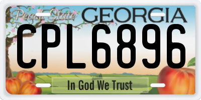 GA license plate CPL6896