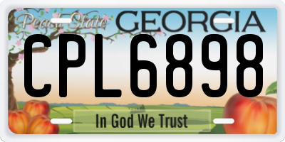 GA license plate CPL6898