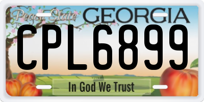 GA license plate CPL6899