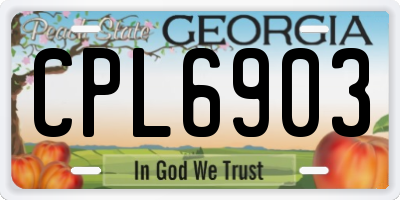 GA license plate CPL6903