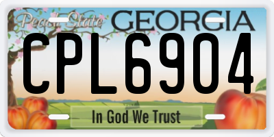 GA license plate CPL6904