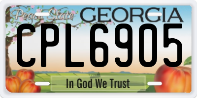 GA license plate CPL6905