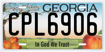 GA license plate CPL6906