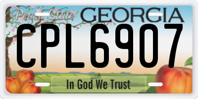 GA license plate CPL6907