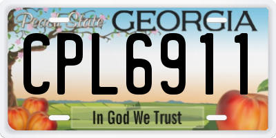 GA license plate CPL6911