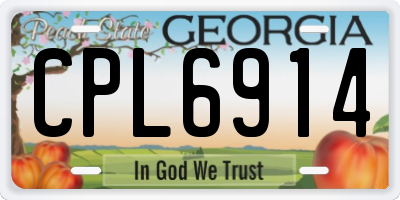 GA license plate CPL6914