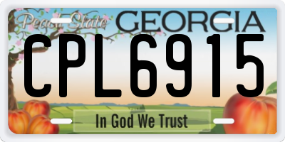 GA license plate CPL6915