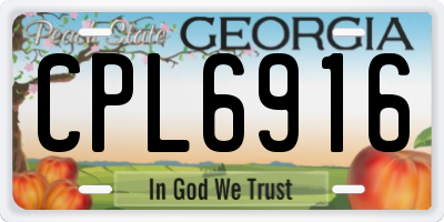 GA license plate CPL6916