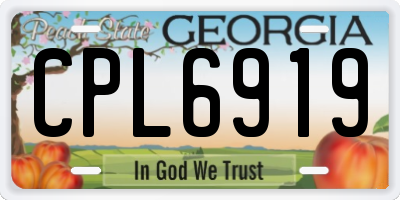 GA license plate CPL6919