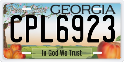 GA license plate CPL6923