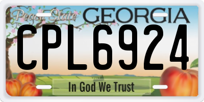 GA license plate CPL6924