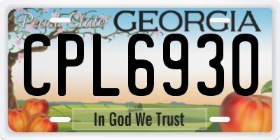 GA license plate CPL6930