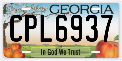 GA license plate CPL6937