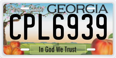 GA license plate CPL6939