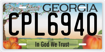 GA license plate CPL6940