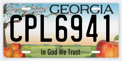 GA license plate CPL6941