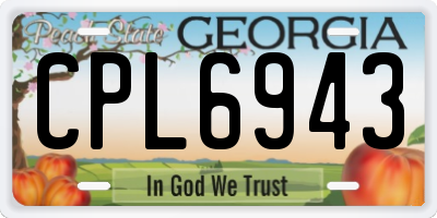 GA license plate CPL6943