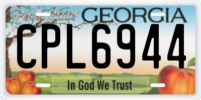 GA license plate CPL6944