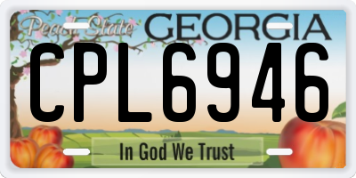 GA license plate CPL6946