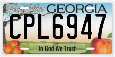 GA license plate CPL6947