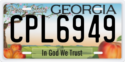 GA license plate CPL6949