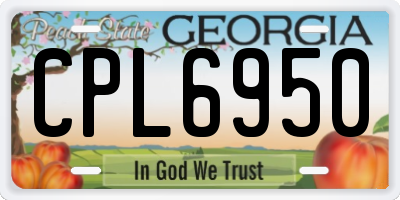 GA license plate CPL6950