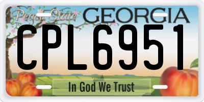 GA license plate CPL6951