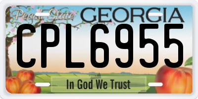 GA license plate CPL6955