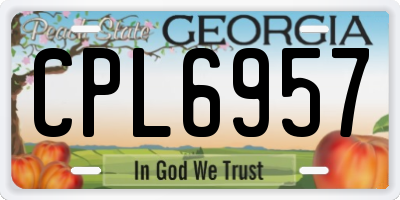 GA license plate CPL6957
