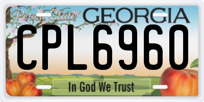 GA license plate CPL6960
