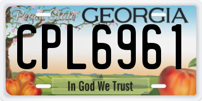 GA license plate CPL6961